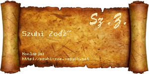 Szuhi Zoé névjegykártya